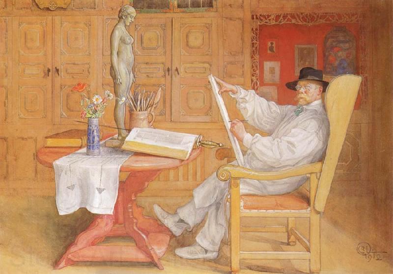 Carl Larsson self-portrait in the Studio Norge oil painting art